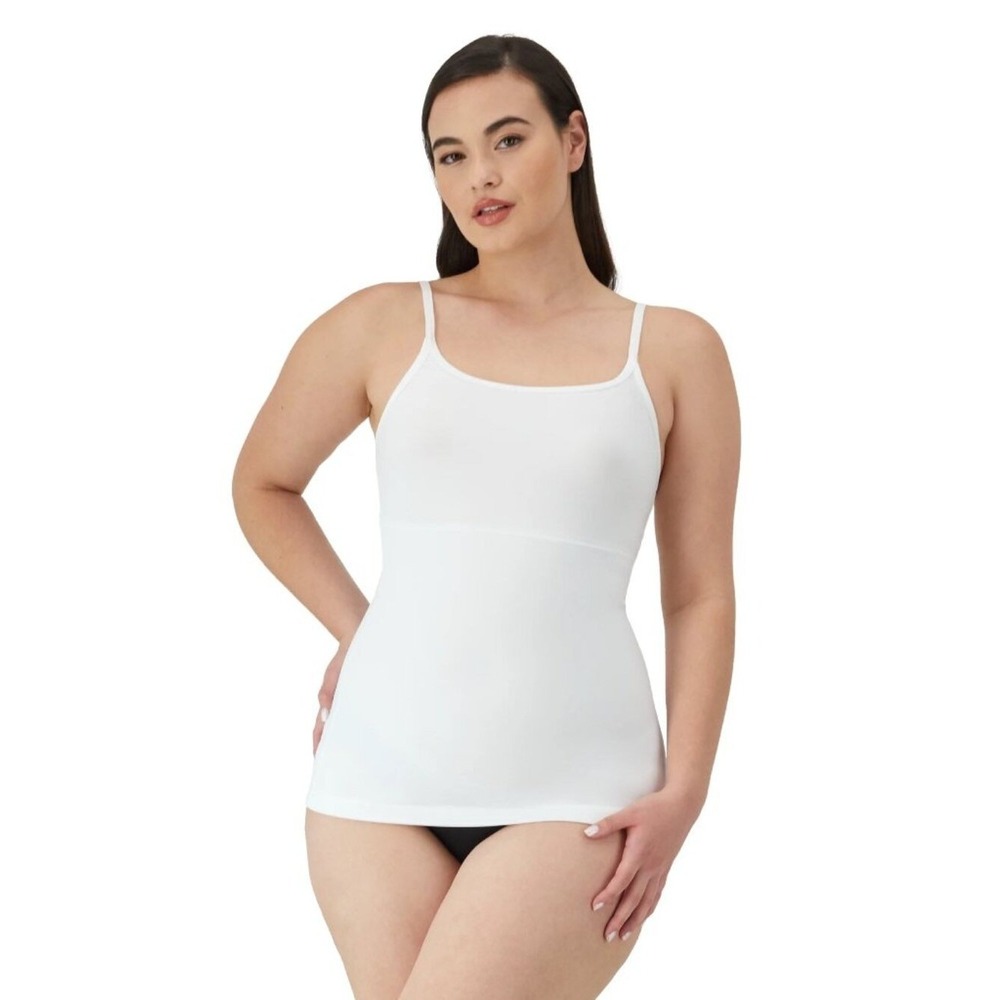 Maidenform Flexees XL Womens Shapewear Long Length Tank Top White Stretch